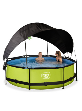 Каркасный бассейн с тентом EXIT "Лайм" (300 х 76 см)